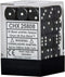 Black with White Dice Block, 12mm D6, Pack of 36
