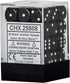 Black with White Dice Block, 12mm D6, Pack of 36