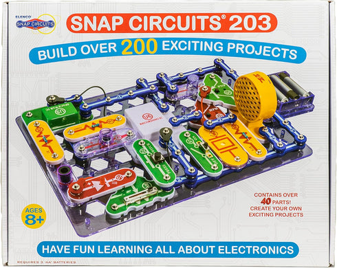 Snap Circuits 203 Electronics Exploration Kit | Over 200 STEM Projects | 42 Snap Modules | Full Color Manual