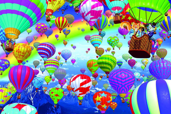 Toynk Floating Felines Hot Air Balloon Puzzle, 1000 Piece Jigsaw Toy for Family Game Night, Interactive Brain Teaser