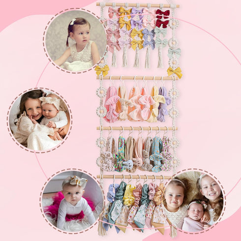 RDYEAAR Bow Organizer for Girls, Headband Organizer for Baby Girl, Bow Hanger for Girls, White Baby Girl Nursery Decor