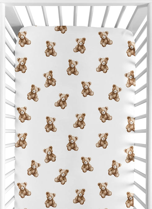 Sweet Jojo Designs Fitted Baby Crib Sheets (Boho Teddy Bear) for Boys