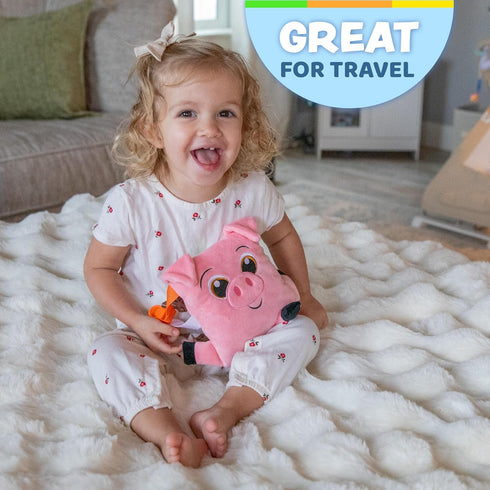 Buckle Toys - Boink Pig - Learning Activity Toy - Develop Fine Motor Skills - Compact Travel Size - Perfect Calming