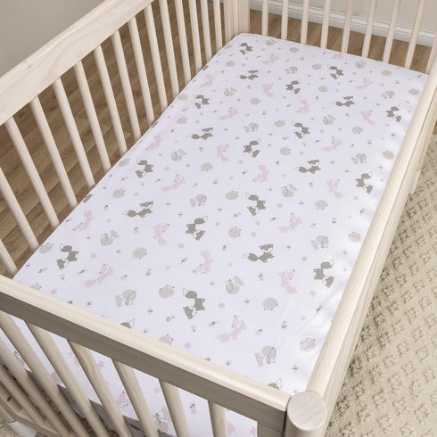 Sammy 2-Pack Set, 28 52 & Lou Girl Forest Microfiber Fitted Crib Sheet Fits Standard Crib Mattress in x in; Fully