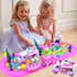 Sets 3D 3-5 Pink Classic Train for Toddlers|Musical Electric Train Toys with DIY Ice Cream Truck Foam Puzzles Party