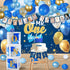 YHFNDIYS 1st Baby Boy Birthday Decorations, Baby First Birthday Decorations for Boy,Boys First Birthday Party Supplies
