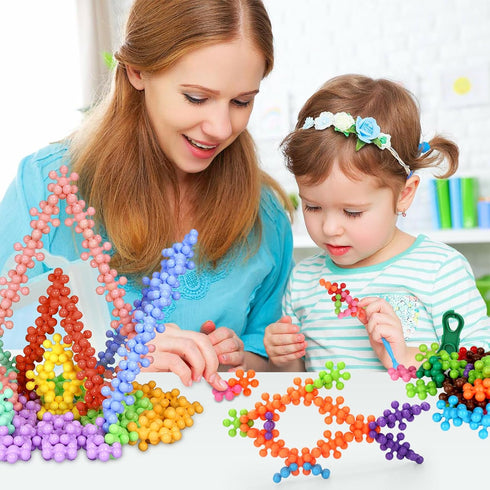 300pcs Building Block Kids STEM Toys - Educational Interlocking Solid Plastic Discs Sets for Preschool Kids Aged 3+