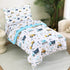 lasoftan Set, 4-Piece Set Cars Toddler Bedding Bed-in-a-Bag Comforter for Boys, Construction Truck Bedding, Machine