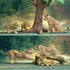 Toymany 7PCS Jaguars Figurines with Jaguars Cub and Tree Trunk, Realistic Jungle Animals Family Playset