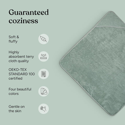 Ehrenkind 100 100 cm, Hooded Towel, Baby Towel with Hood Made of Cuddly Soft Organic Cotton, Bath Towel in x Light