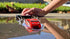 2 FLAT FAST Original Stunt Card Racer Flat Car Racer and Pocket Size Racecar Launcher with Built-in Button for Stunt