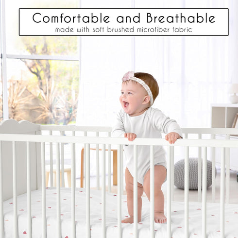 3-Piece Set Sweet Jojo Designs Baby Crib Bedding (Boho Rainbow and Hearts) for Girls, Infants/Nursery incl. Blanket
