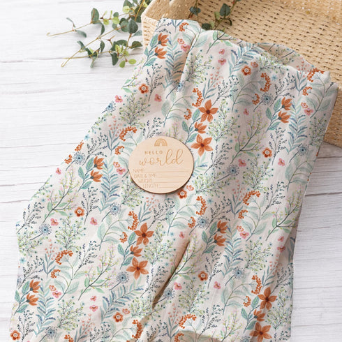 Set Set, Newborn Swaddle with Matching Hat and Bow Floral Baby Girl Newborn Receiving Blankets Baby Swaddle Nursery