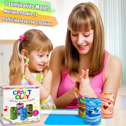 6 7 8 9 10 11 12 8-12 MHMYDIS Make Your Own Clay Luminaries - Arts and Crafts kit for Boys Girls and Teens Age Year Old