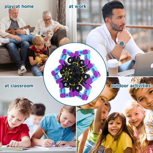 Hdnpea 4 Pcs Fidget Toys Bulk Transformable Fidget Spinner for Kids and Adults, Stress Relief Sensory Toy Robot Spinner