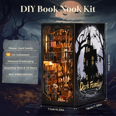 TOYQI DIY Book Nook Kit, Miniature House Dollhouse Kit for Adult and Teens, Book Nook Kits for Adults, Spooky Creepy