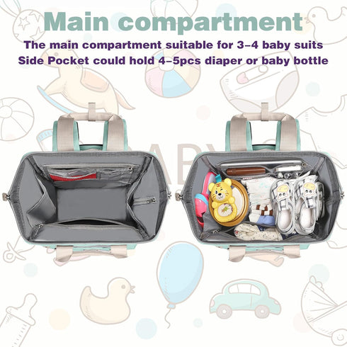 Backpack,Green backpack, Jiefeike Diaper Bag diaper bags for baby girl boy, girl diaper bag Insulated Pockets Portable