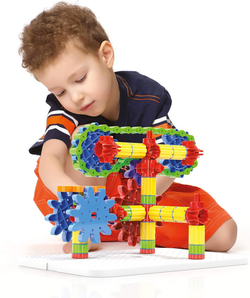 Quercetti Georello Tech Starter Building Set - 100-Pieces to Construct 3-D Structures for Kids Ages 5+, 36 x 60 x 27.5