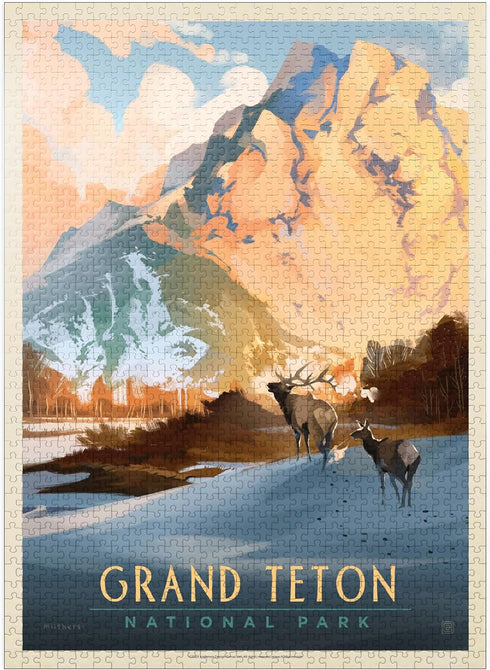 MyPuzzle Grand Teton National Park: Winter Hush, Premium 1000 Piece Jigsaw Puzzle for Adults