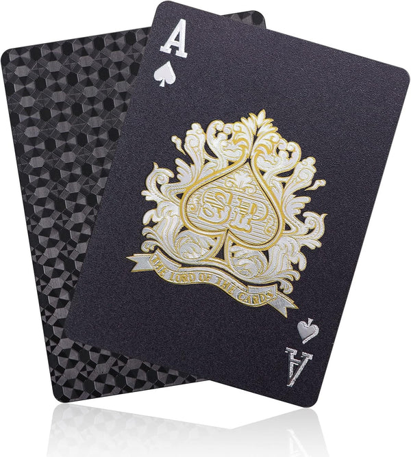 WJPC Black Diamond Premium PVC Waterproof Poker Playing Cards - Cool Deck for Party and Game
