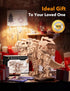 MIEBELY 3D Wooden Puzzles for Adults, T-Rex Dinosaur Model Kits that Walk and Roar, Mechanical Dinosaur Toys for Kids