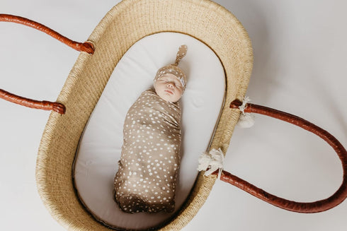 Copper Pearl Premium Knit Baby Swaddle Blanket in Fawn - Large Size