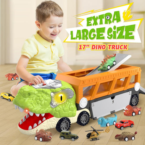 11 1 3-5, 10 3 4 5, SpringFlower in Dinosaur Toys, Dinosaur Toys for Kids Dinosaur Truck with Pull Back Cars, Toddler