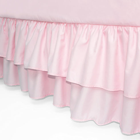 American Baby Company Double Layer Ruffled Crib Skirt, Blush Pink, for Girls,