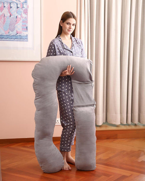 Gynaecologist-Recommended RELY+ Detachable U-Shaped Maternity Pillow Full Body Support for Sleeping, Unbreakable