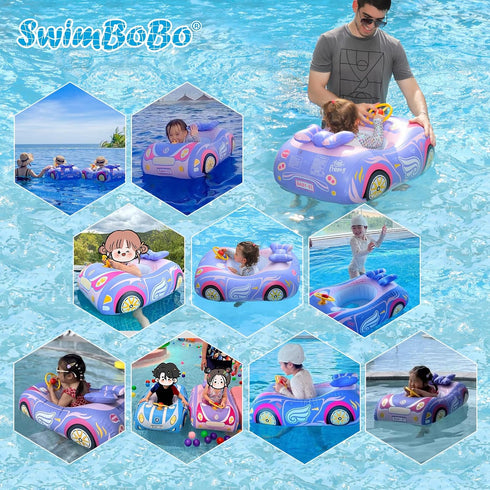 Inflatable Toddler Pool Float Boat - Car Design for Kids