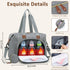 Diaper Bag Tote: Grey, Large Tote for Women with Pacifier Case & Shoulder Straps, Cute Hospital Baby Diaper Bag for Mom