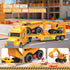 3 4 5 6 27" 3-in-1 Toddler Toys for Year Old Boys - Large Semi Construction Carrier Truck Toy with Excavator and Dump