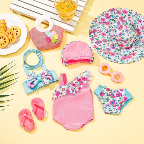 8 18 Inch Summer Playsets 18 Inch Kajaia Pcs Doll Clothes and Accessories Dolls Swimsuits Beach Include Doll Swimsuit