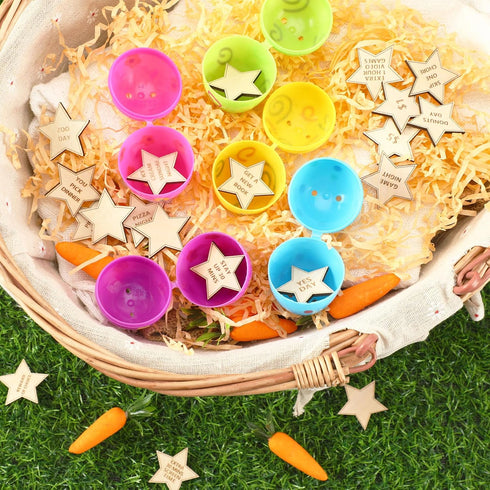 24 Tokens+6 CypherX Easter Egg Fillers- Wood Easter Reward Tokens, Easter Prizes Stuffers Coins, Family Night Tokens