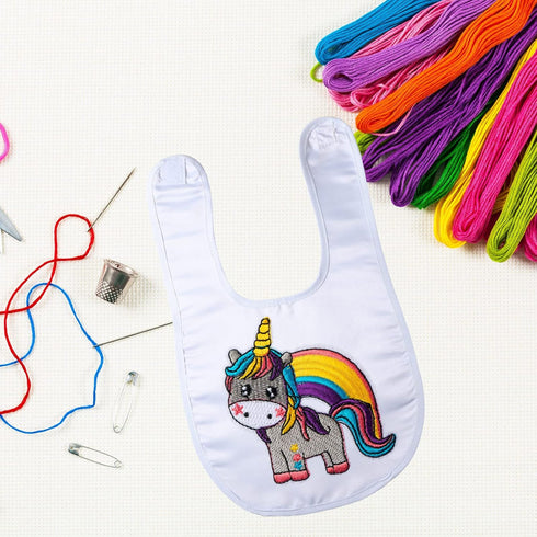 Geyoga 36 Pcs Sublimation Blanks Baby Bibs Bulk Sublimation Feeder Washable Baby Bib for DIY (White)