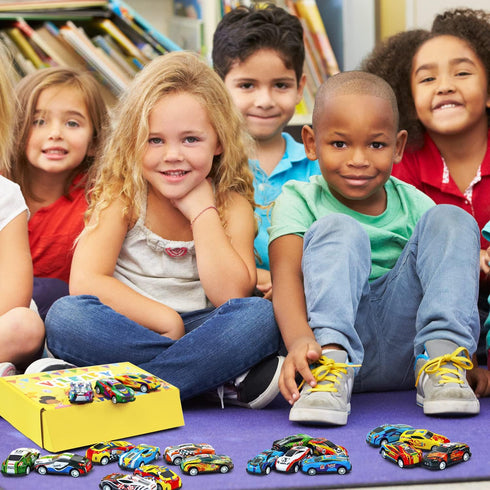 Vileafy 30 Mini Race Cars for Classroom Prizes, Party Favors for Kids 4-8, Bulk Pull Back Car Toys for Boys Girls