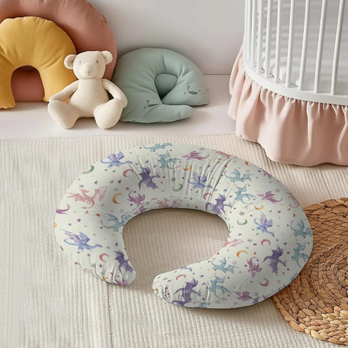 KuphiL10C Watercolor Dragon Moon Stars Pattern Nursing Pillow Cover, Unisex Removable Breastfeeding Pillowcase