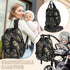 Shoblo Backpack Books Black Diaper Bag for Travel, Waterproof Diaper Bag with Insulated Bottle Pockets & USB Port