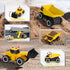 3 4 5 6+ Construction Semi Trailer Truck Toy, Large Flatbed Truck Carrier with Excavator and Dump Vehicle, Lights