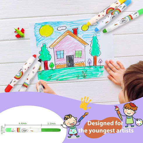 6 Lebze Jumbo Crayons for Toddlers, Colors Washable Crayons, Easy to Hold Silky Large Crayon for Babies and Children