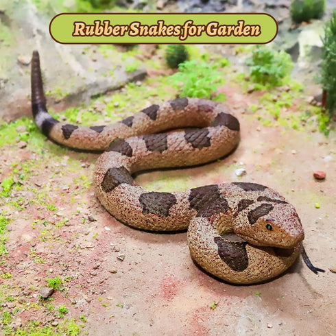 LRCXL Realistic Fake Snakes Toy Soft Rubber Snakes to Keep Birds Away - Rattlesnake Toys for Garden Props to Keep Birds
