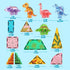 Set 50PCS 5 3-5 4-8, SYNCFUN Magnetic Building Tiles Dinosaur for Kids, Including Cute Dinosaurs, Educational STEM Toy