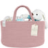 KiddyCare Diaper Caddy Organizer for Baby Nursery, X-Large Basket with Handle Lid, Rosy Floral Print