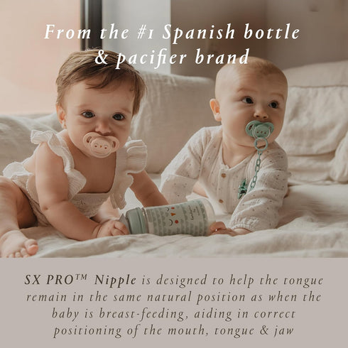 0-6 2 Pack Suavinex Bonhomia SX PRO Physiological Pacifier, Supports Breastfeeding Babies, Pacifiers Months, Baby