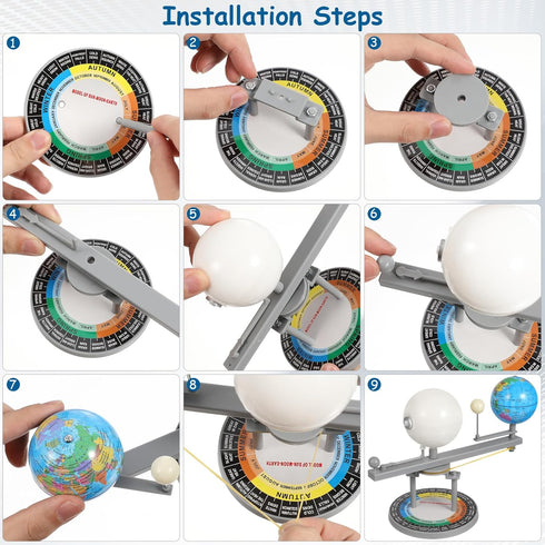 Vaguelly Sun Earth Moon Orbital Model for Kids Educational Geography Model & Astronomical Teaching Tool