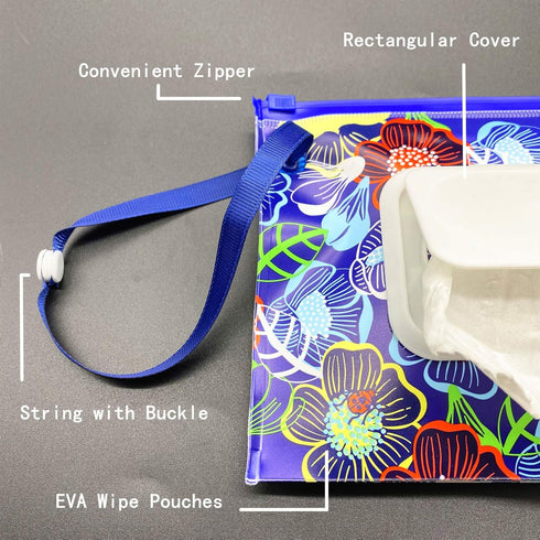 ULVBABI 2 Pack Portable Wet Wipe Pouch Container, Reusable & Refillable Baby Wipes Dispenser, Eco Friendly