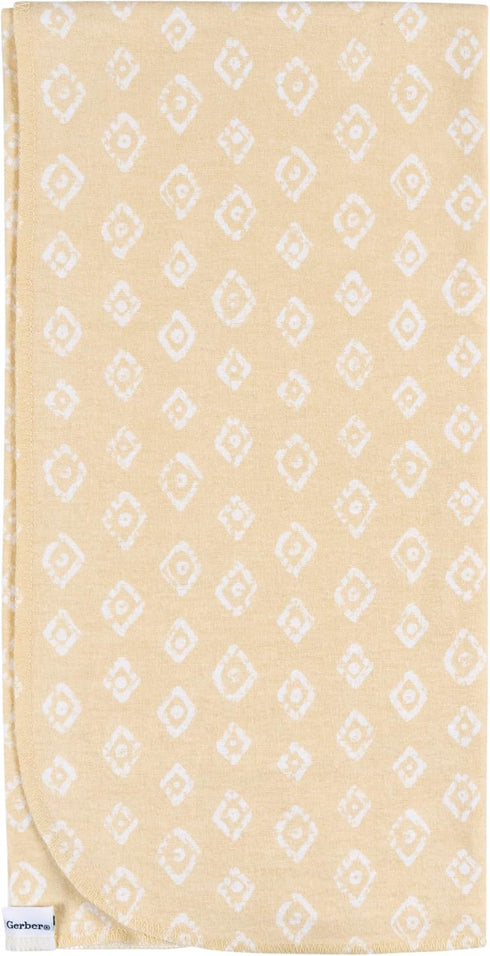 100% 30x30 Inches (Pack 4), Gerber Unisex Baby Cotton Flannel Receiving Blankets of Animals + Geos Neutral, One Size