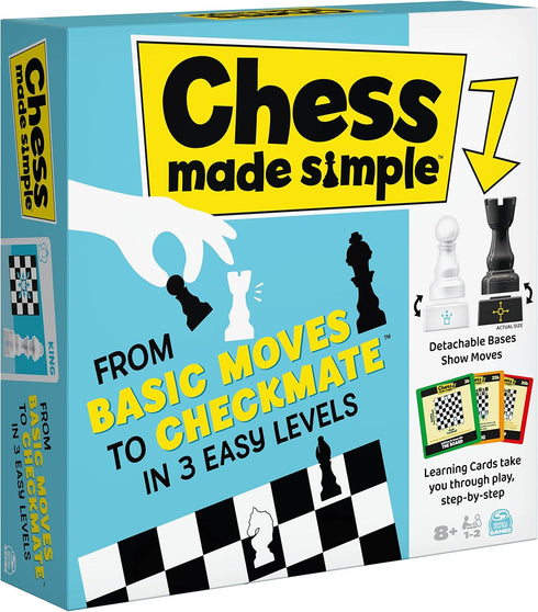 Chess Made Simple, Beginner Learning Chess Set with Chess Board and Chess Pieces 2-Player Strategy Board Game, for Adults and Kids Ages 8 and up