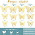 3D Gold Butterfly Wall Decor, 3 Sizes 4 Styles Butterfly Party Decorations, Removable Stickers for Room Mural (Gold,