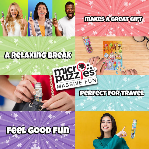MicroPuzzles “Celebration” 2-Pack Mini Puzzles for Adults, 150 Piece, Compact 4” x 6”